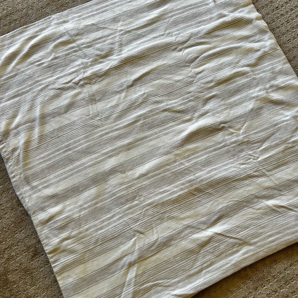 Neutral Striped Textured Queen Duvet Cover